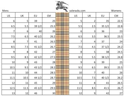 burberry prorsum size guide|burberry size chart.